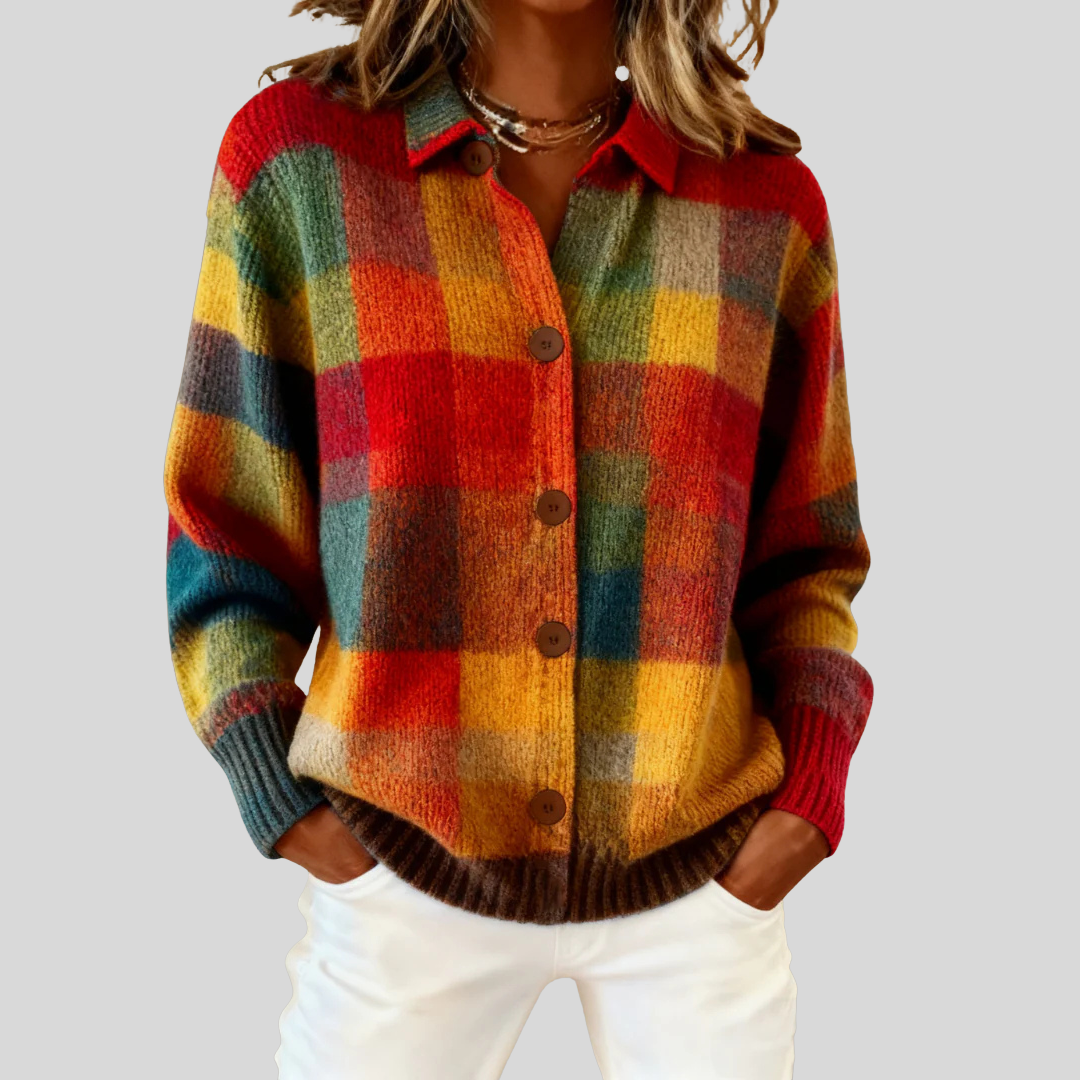 Valerie | Retro Plaid Cardigan
