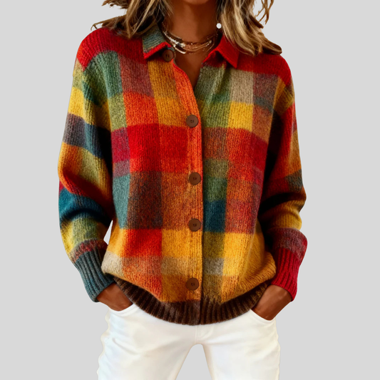 Valerie | Retro Plaid Cardigan