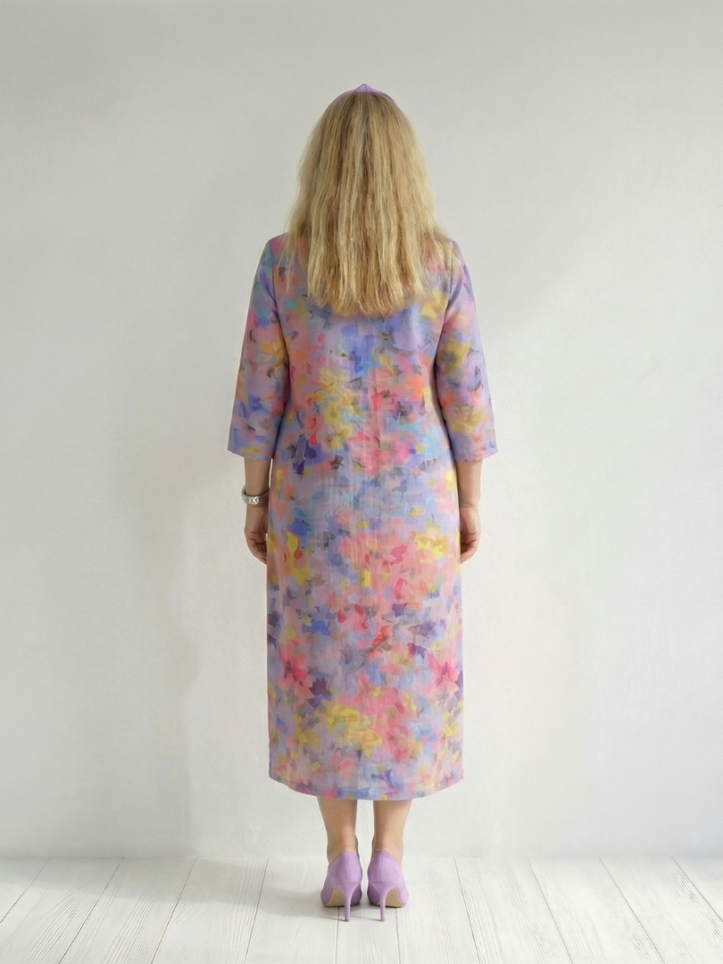 Corinne | Abstract Floral Midi Dress