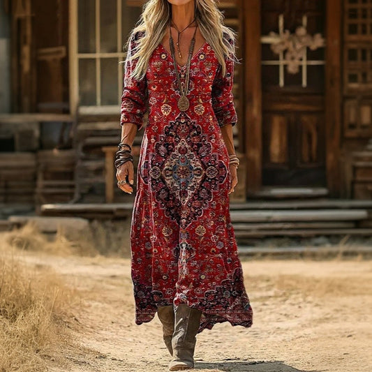 Melanie | Ruby Paisley Maxi Dress