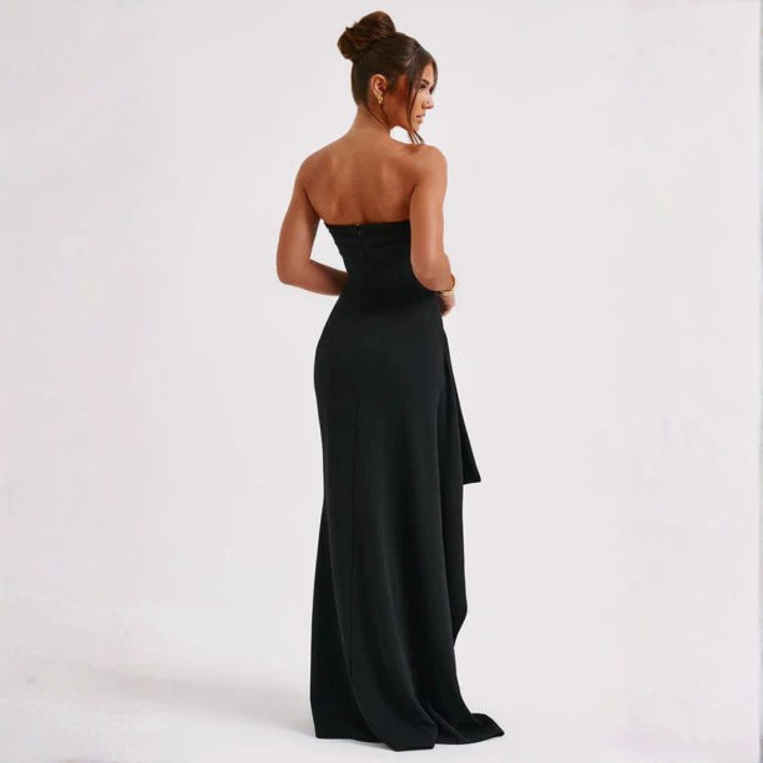 Sarah | Draped Strapless Maxi Dress