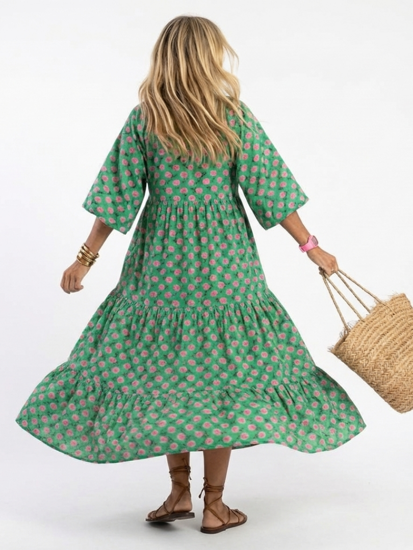 Rosalie | Floral Tiered Midi Dress