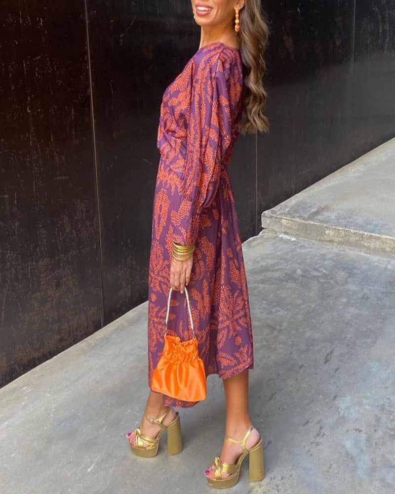 Penelope | Printed Elegant Midi Dress