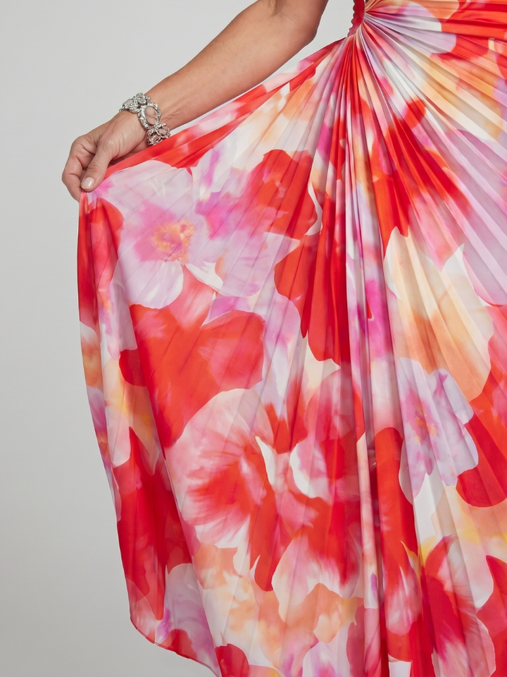 Giselle | One-Shoulder Pleated Midi Dress