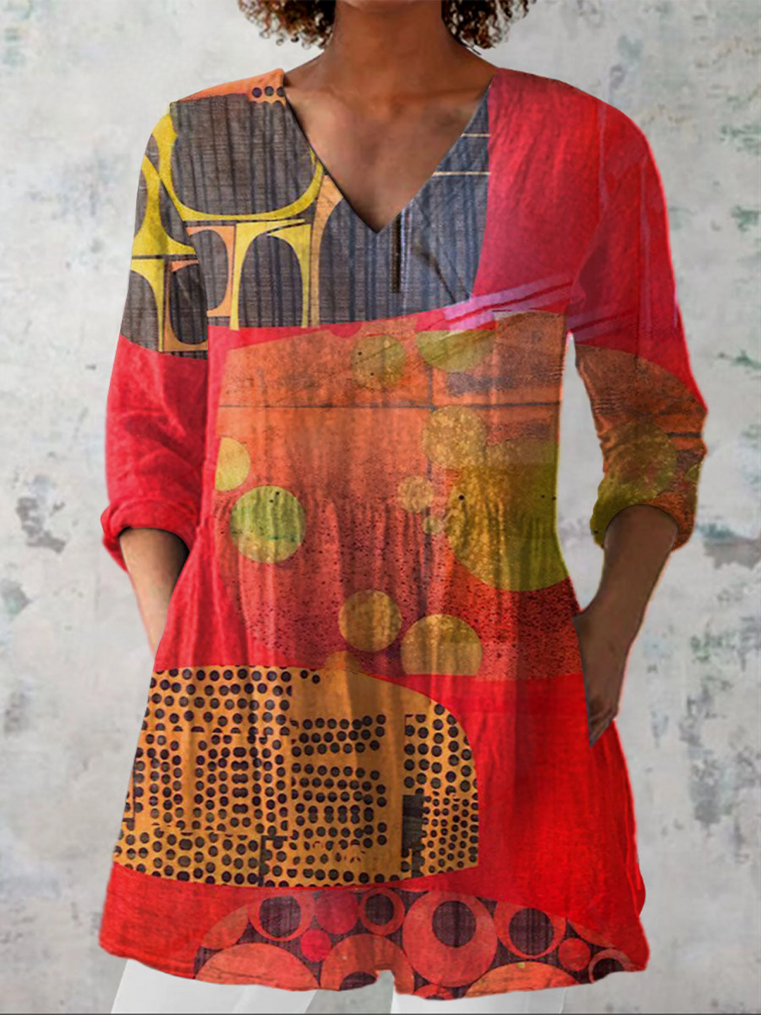 Diane | Printed V-Neck Blouse