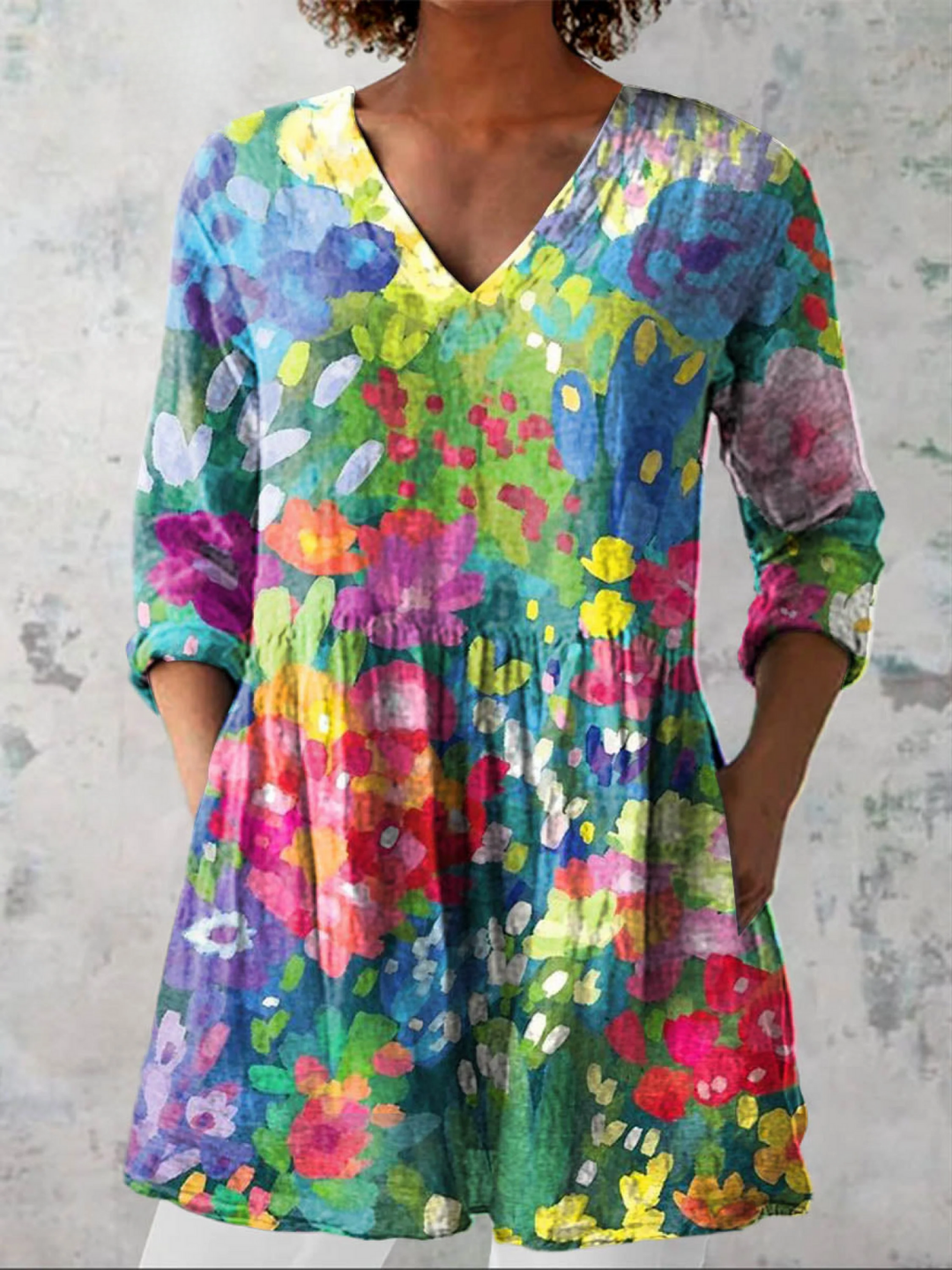 Joanne | Printed V-Neck Blouse