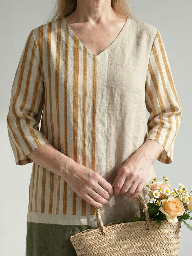 Valerie | Mixed-Stripe Midi Dress