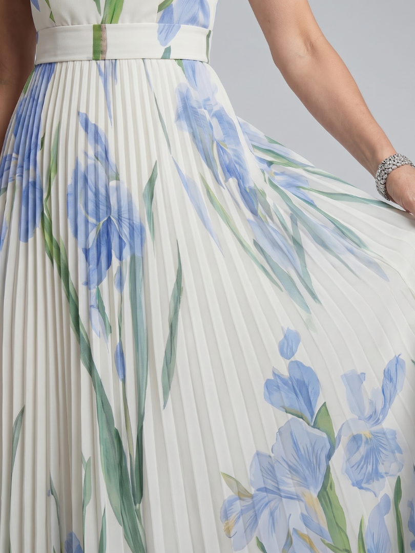 Beatrice | Square-Neck Floral Midi Dress