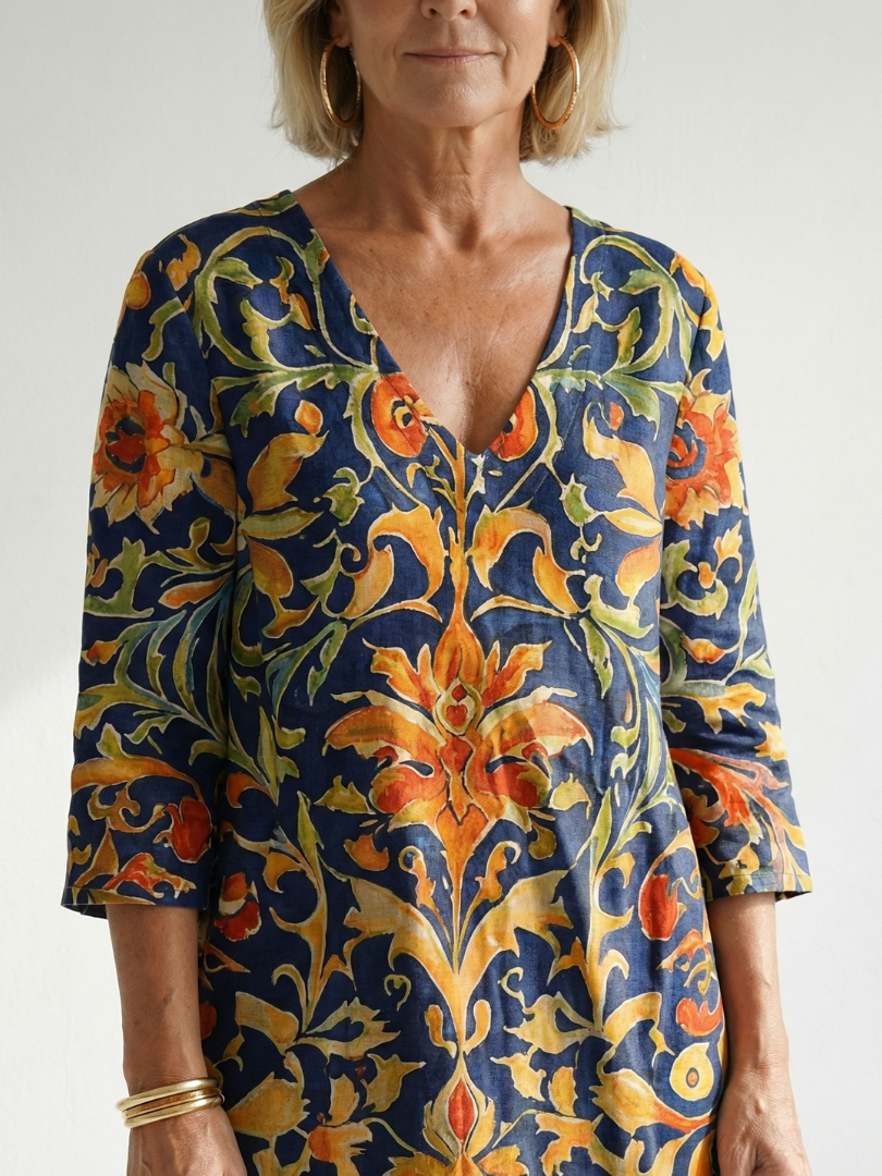 Colette | Ornate Floral Midi Dress