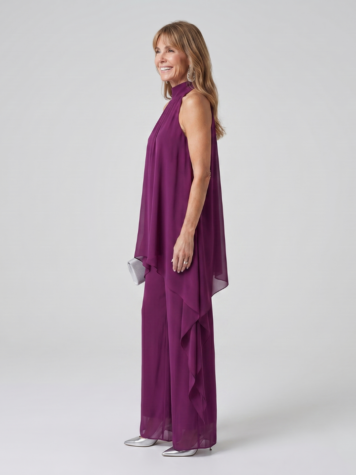 Natalie | Halter Neck Asymmetric Tunic Set