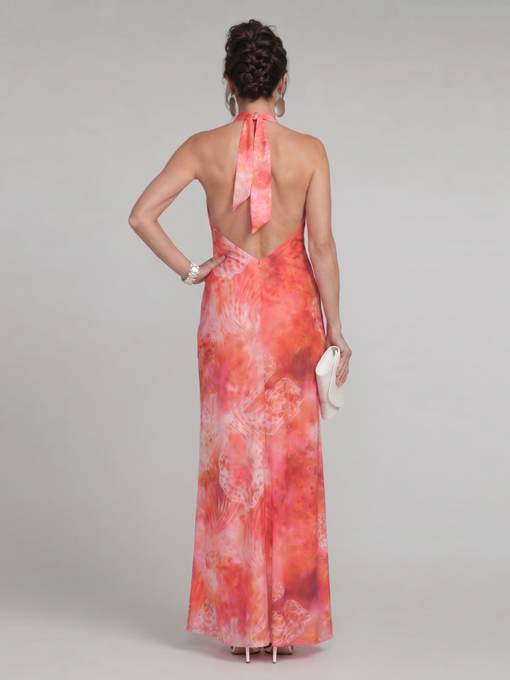 Sienna | Printed Halter Maxi Dress