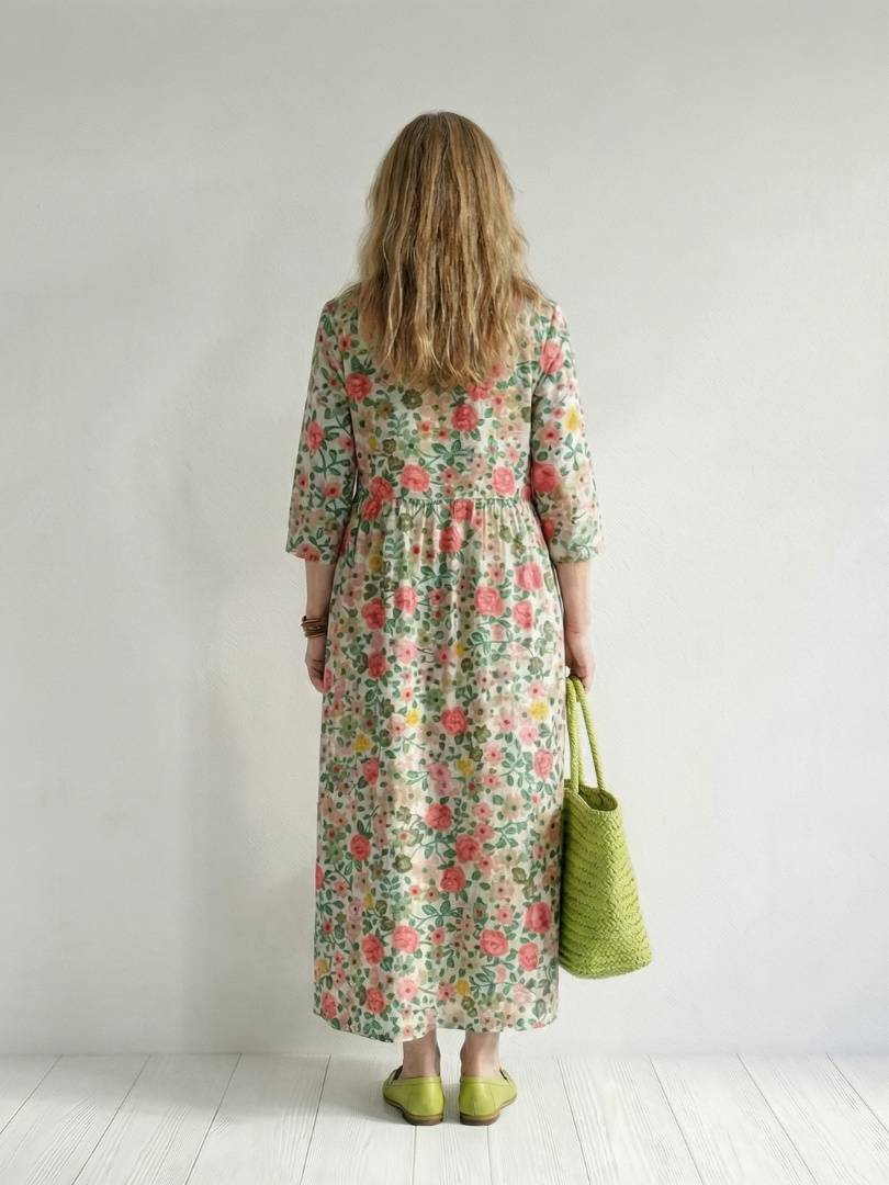 Georgina | Scatter-Flower Midi Dress