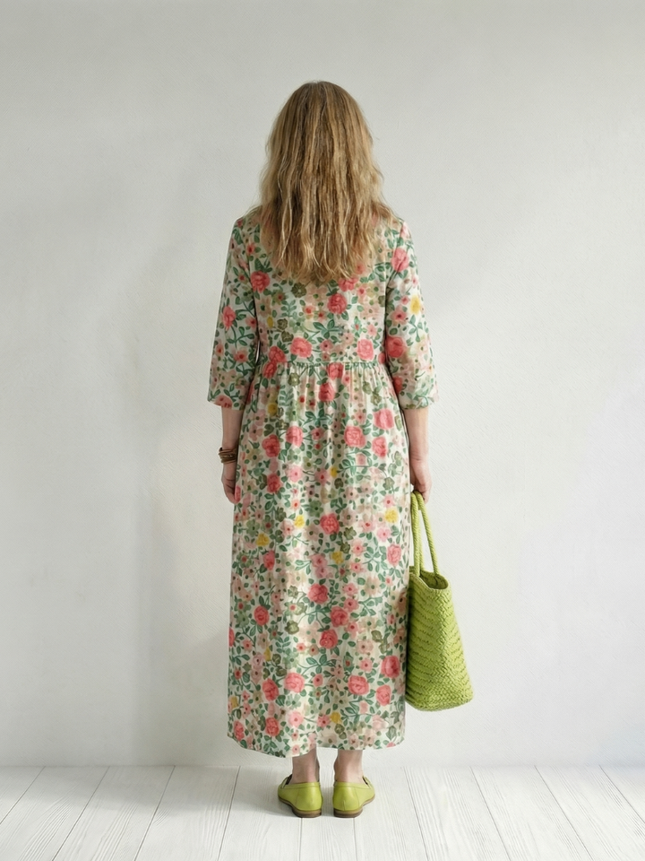 Georgina | Scatter-Flower Midi Dress