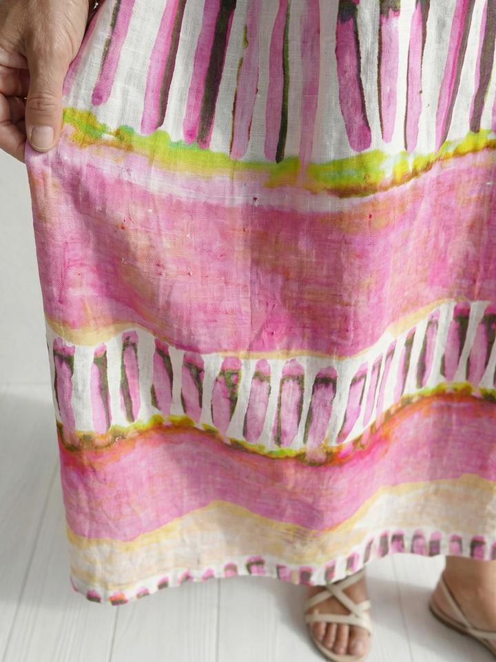 Adele | Patterned-Stripe Midi Dress
