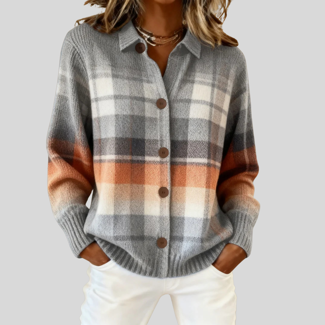Helen | Retro Plaid Cardigan