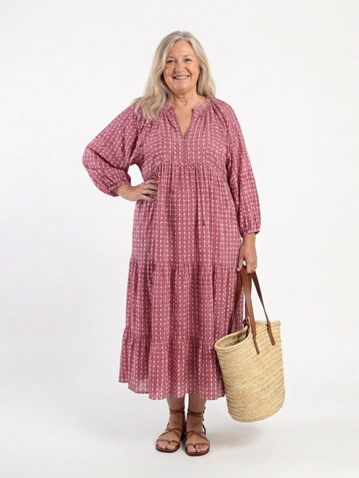 Imogen | Geometric Print Maxi Dress