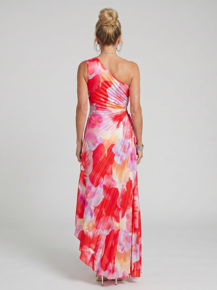 Giselle | One-Shoulder Pleated Midi Dress