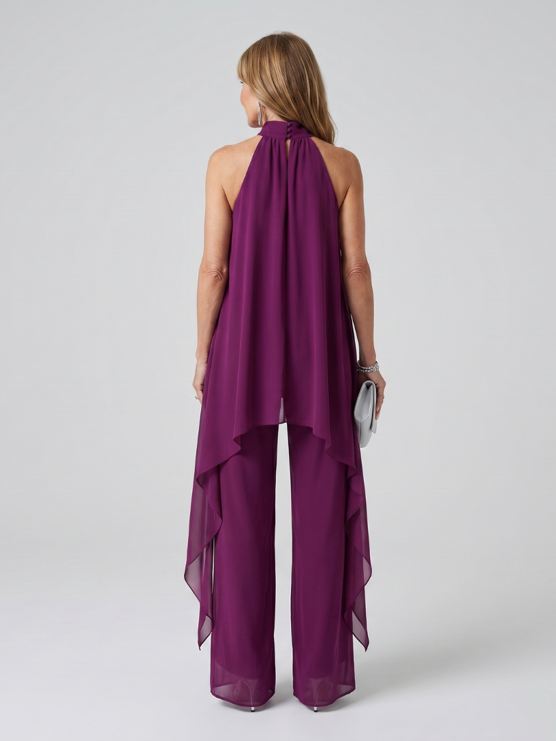 Natalie | Halter Neck Asymmetric Tunic Set