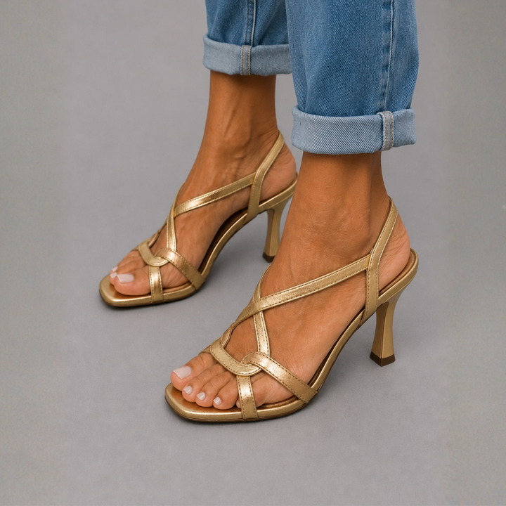 Olivia | Golden Statement Sandals