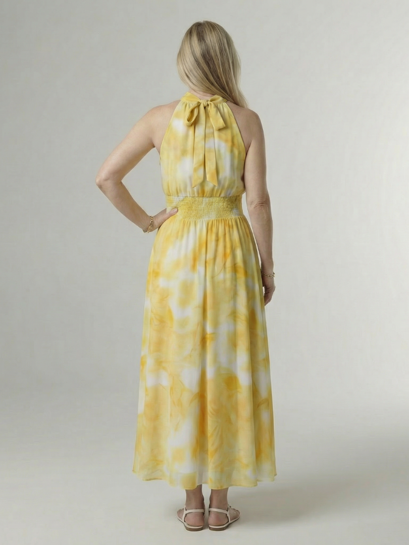 Alice | Gathered Halter Midi Dress