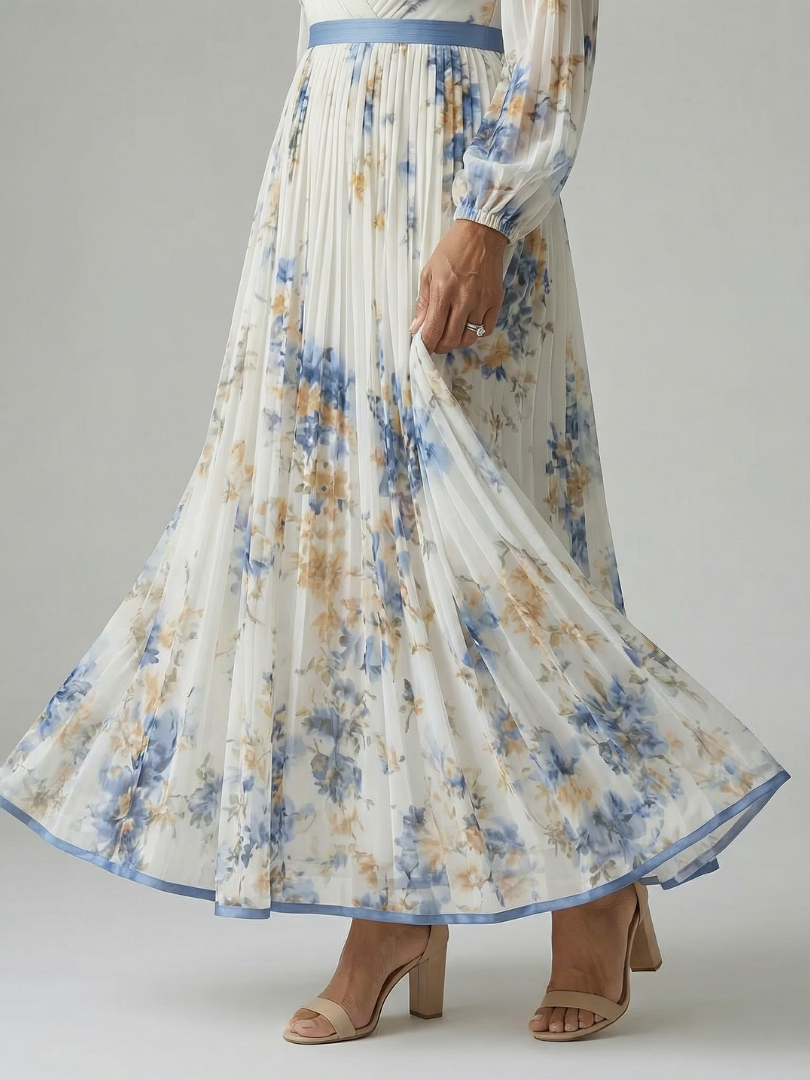 Naomi | Pleated Wrap Midi Dress