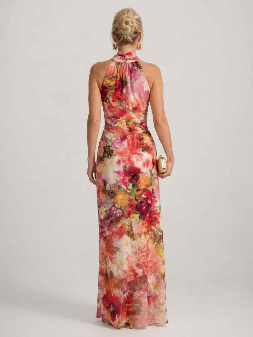 Francesca | Floral Halter Maxi Dress