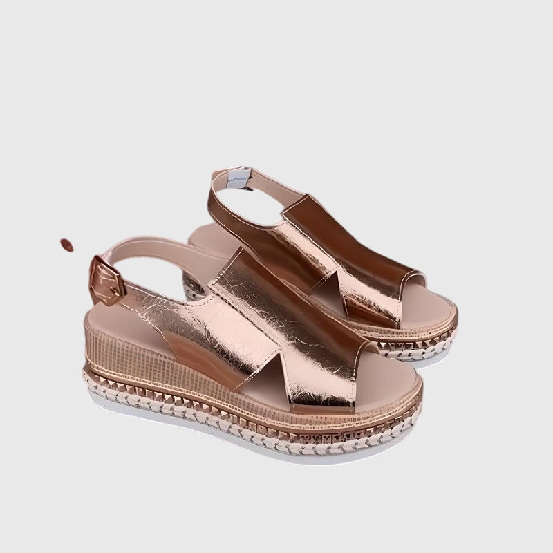 Georgia | Metallic Comfort Sandals