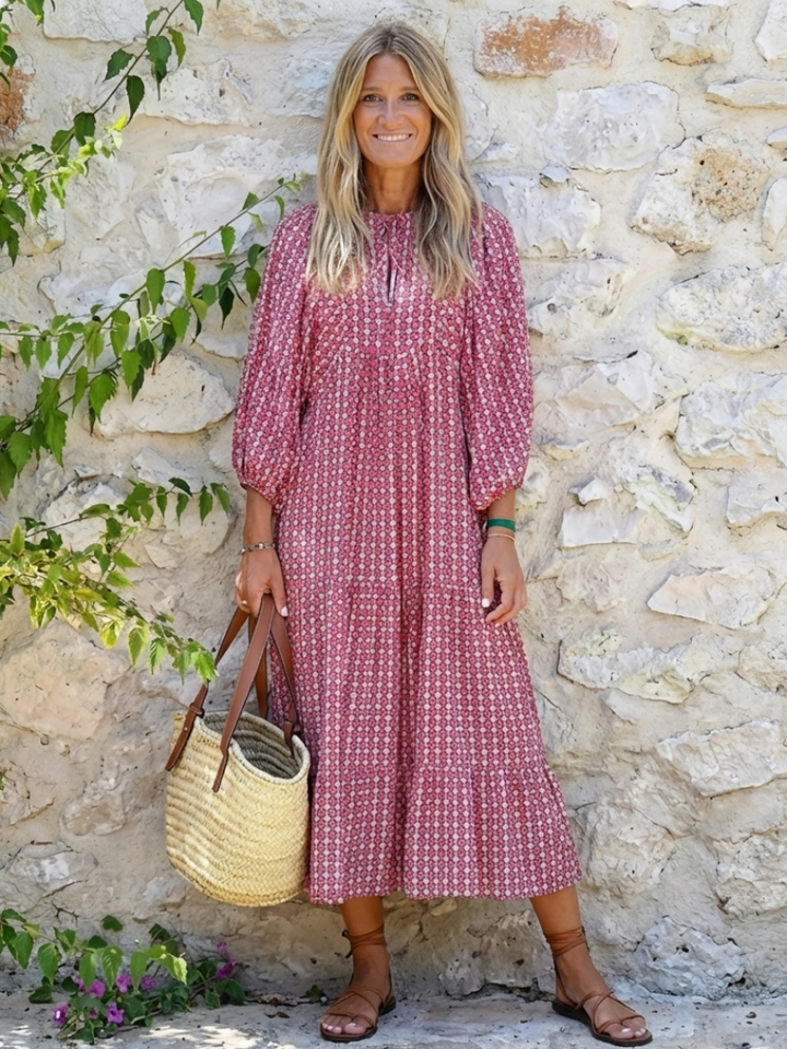 Imogen | Geometric Print Maxi Dress