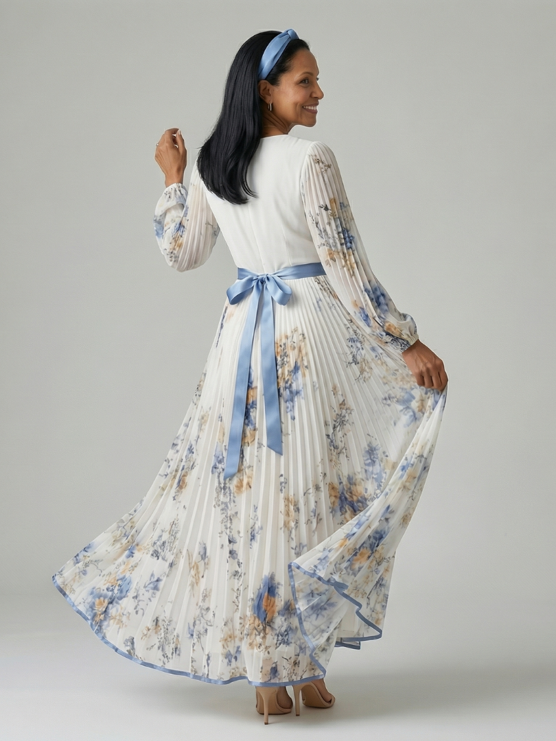 Naomi | Pleated Wrap Midi Dress