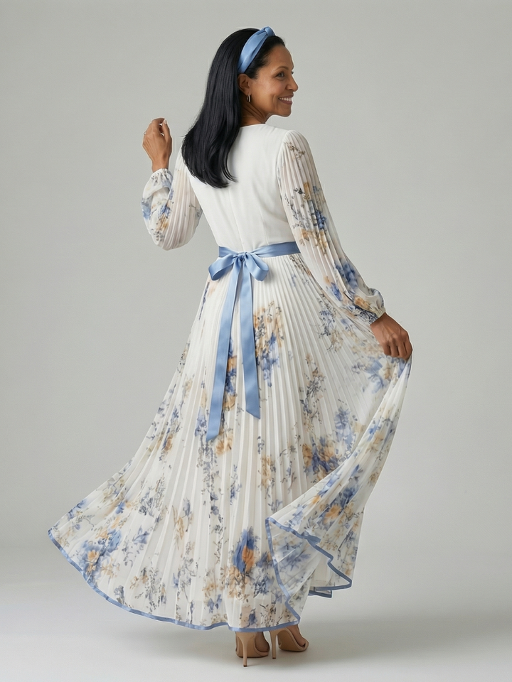 Naomi | Pleated Wrap Midi Dress