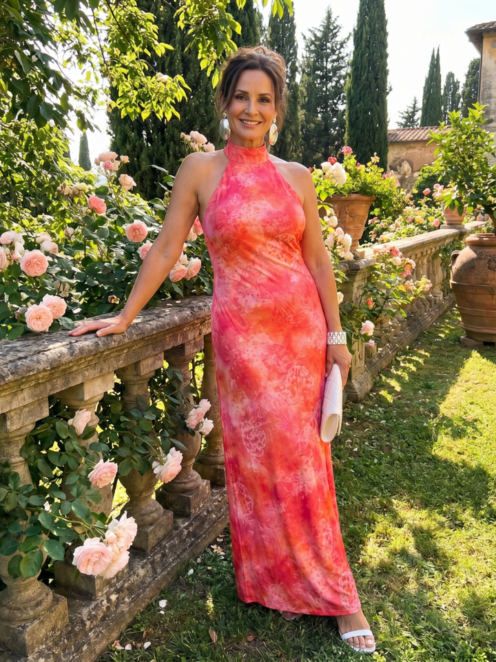 Sienna | Printed Halter Maxi Dress