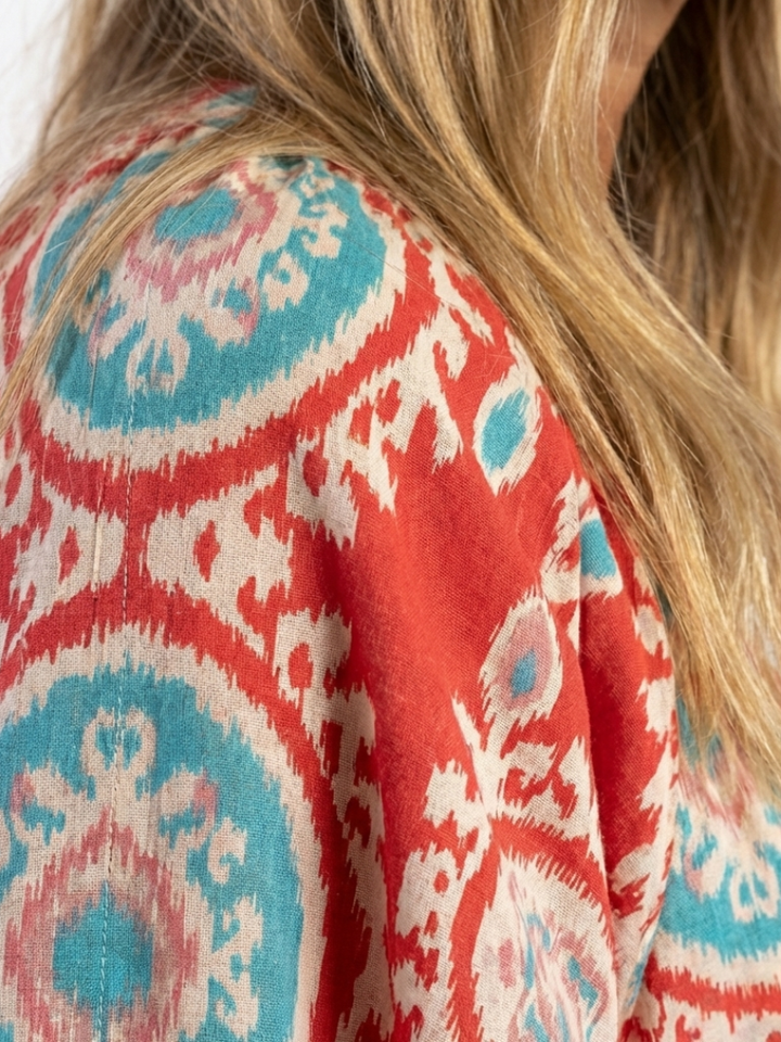 Camille | Paisley Print V-Neck Midi Dress