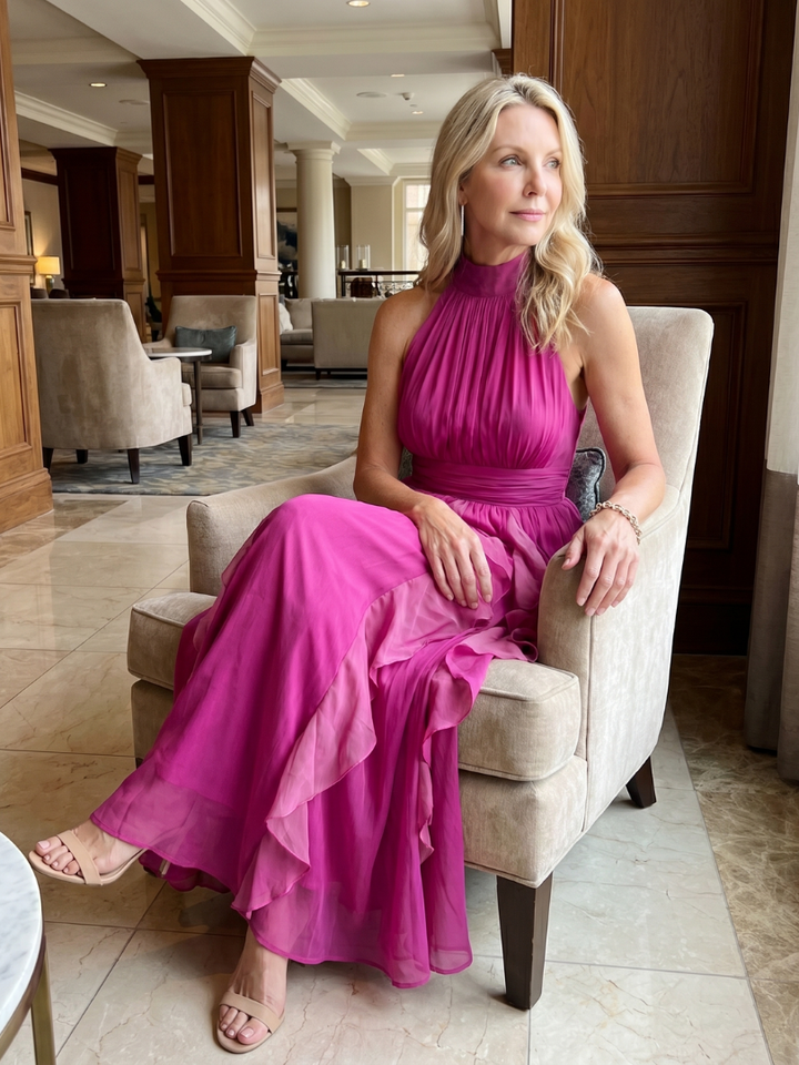 Penelope | Ruffled Halter Maxi Dress