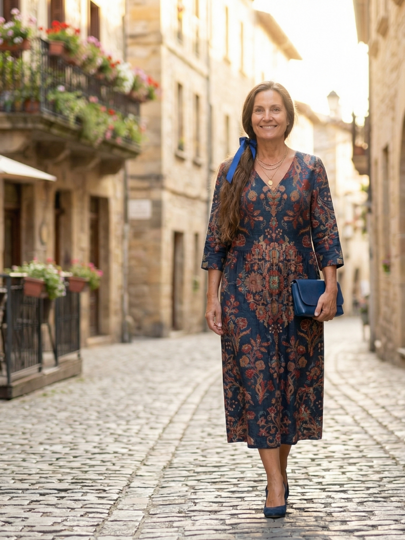 Odette | Soft-Form V-Neck Midi Dress