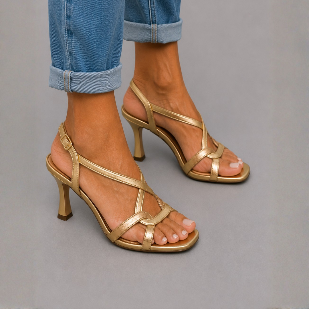 Olivia | Golden Statement Sandals
