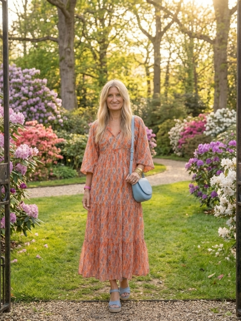 Juliet | Geometric Print Tiered Midi Dress