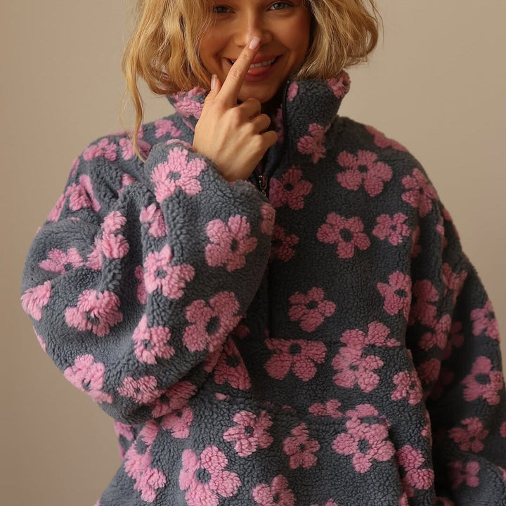 Maribel™ – Cosy Floral Half-Zip Fleece