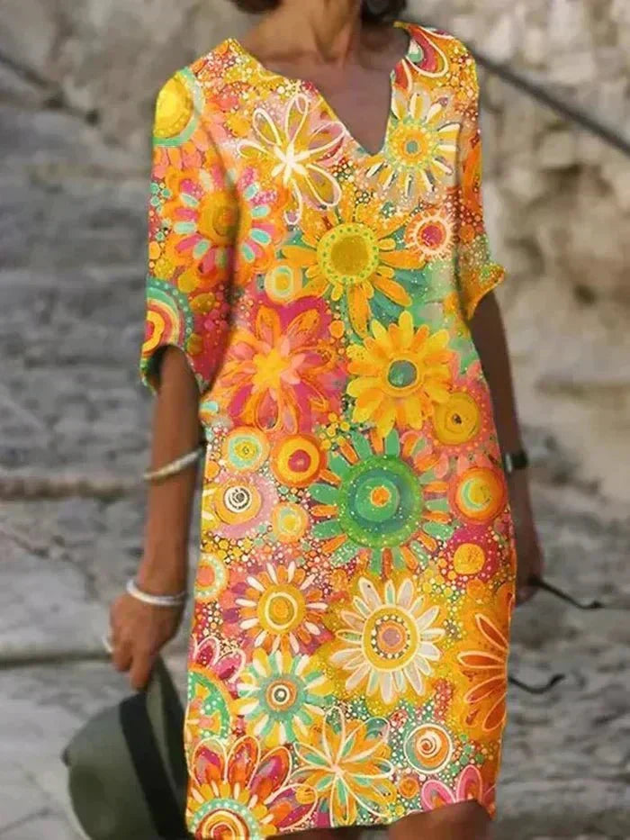 Penelope | Vibrant Floral Midi Dress
