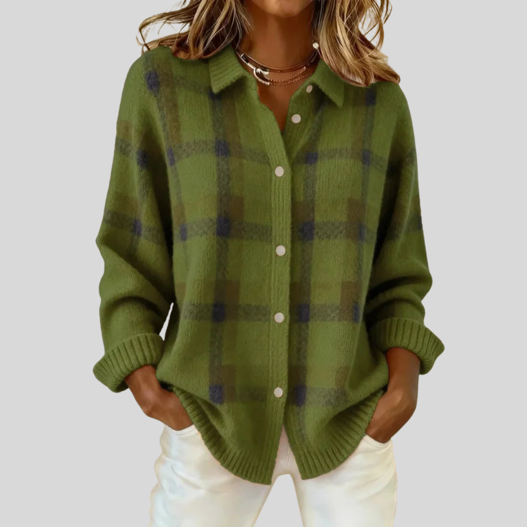 Heather | Retro Check Sweater