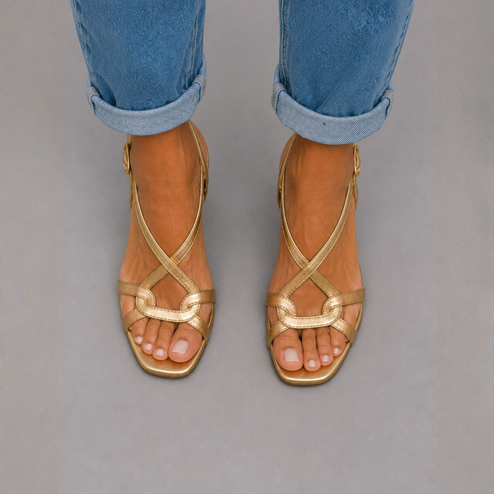 Olivia | Golden Statement Sandals