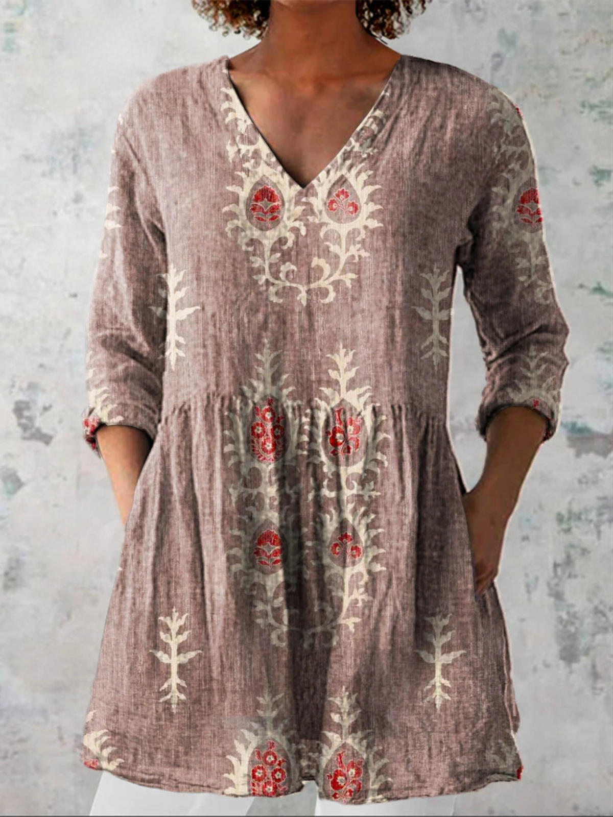 Deborah | Colourful V-Neck Blouse