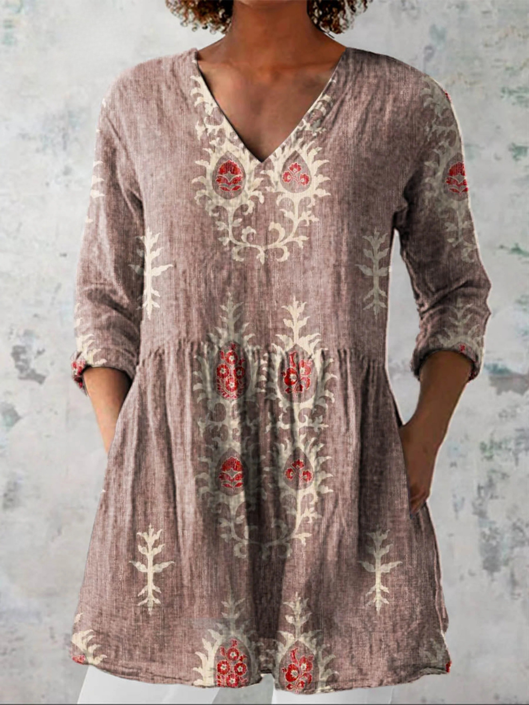 Julie | Printed V-Neck Blouse