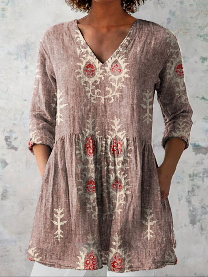 Julie | Printed V-Neck Blouse