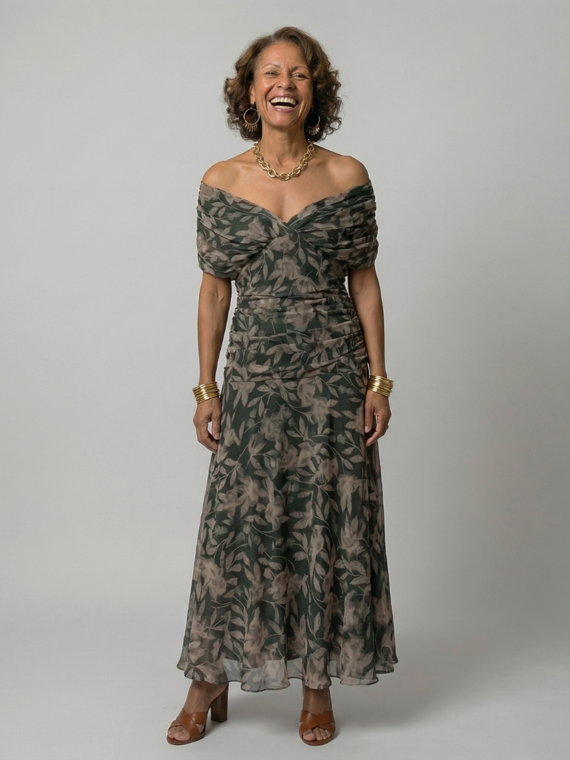 Sophie | Off Shoulder Flow Midi Dresses
