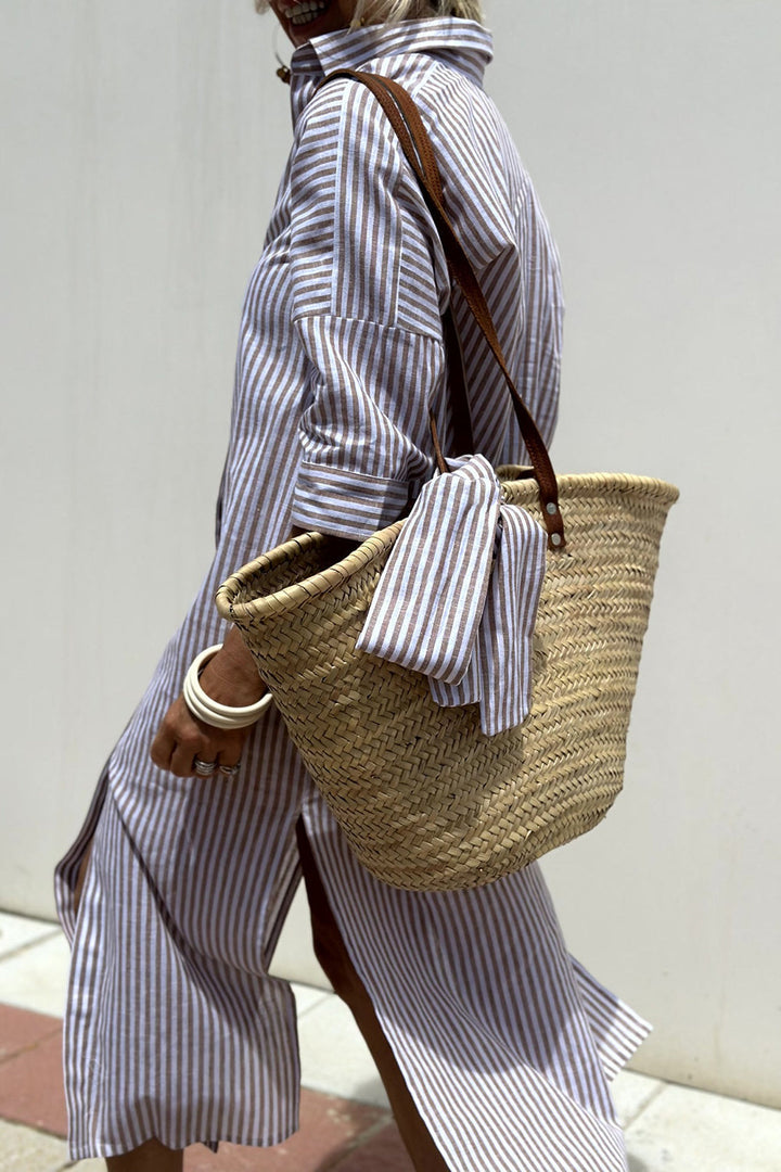 Lucy | Timeless Striped Shirt Dress with Elegant Comfort