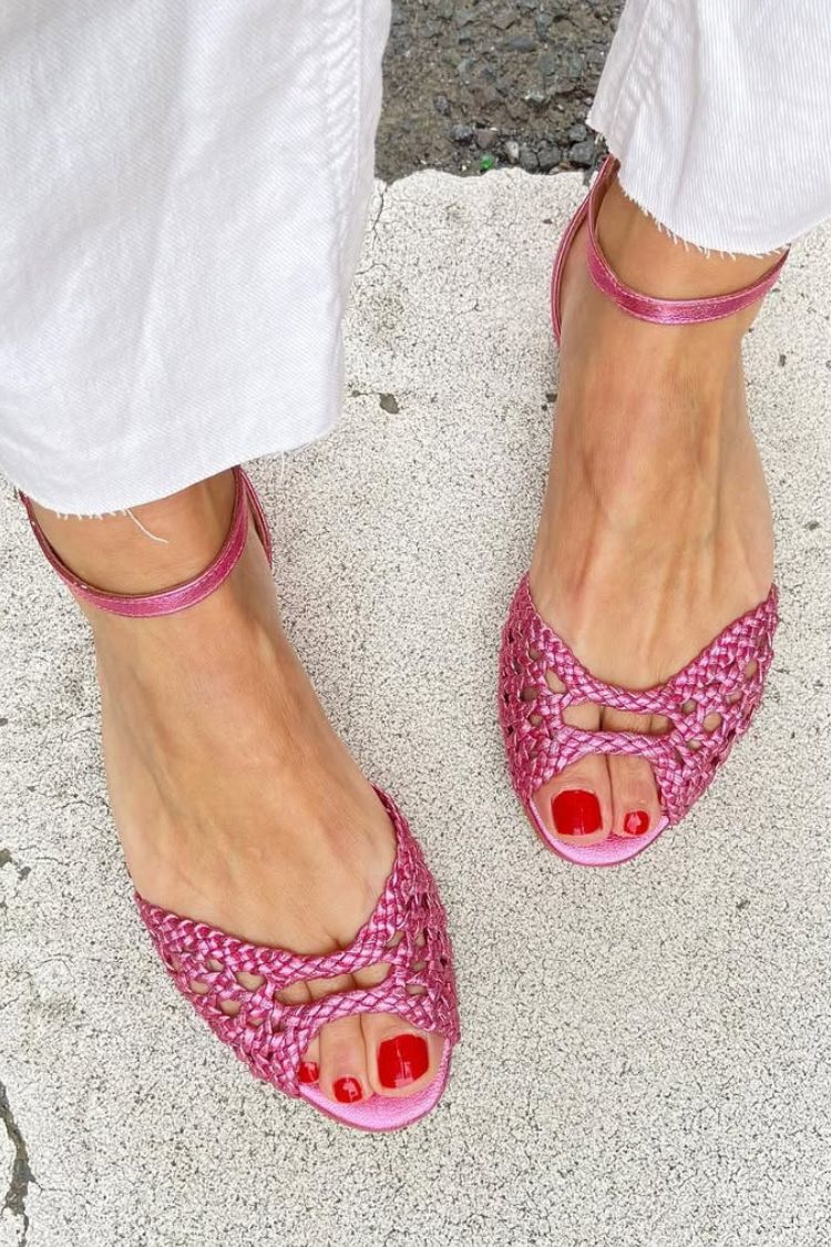 Sophie | Woven Golden Sandals