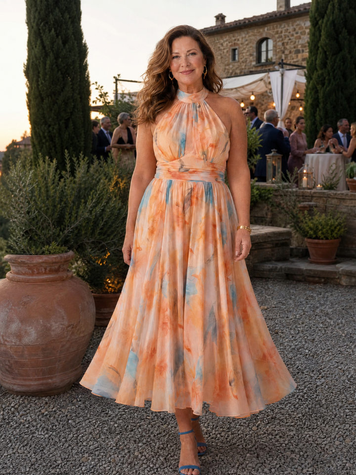 Matilda | Gathered Halter Midi Dress