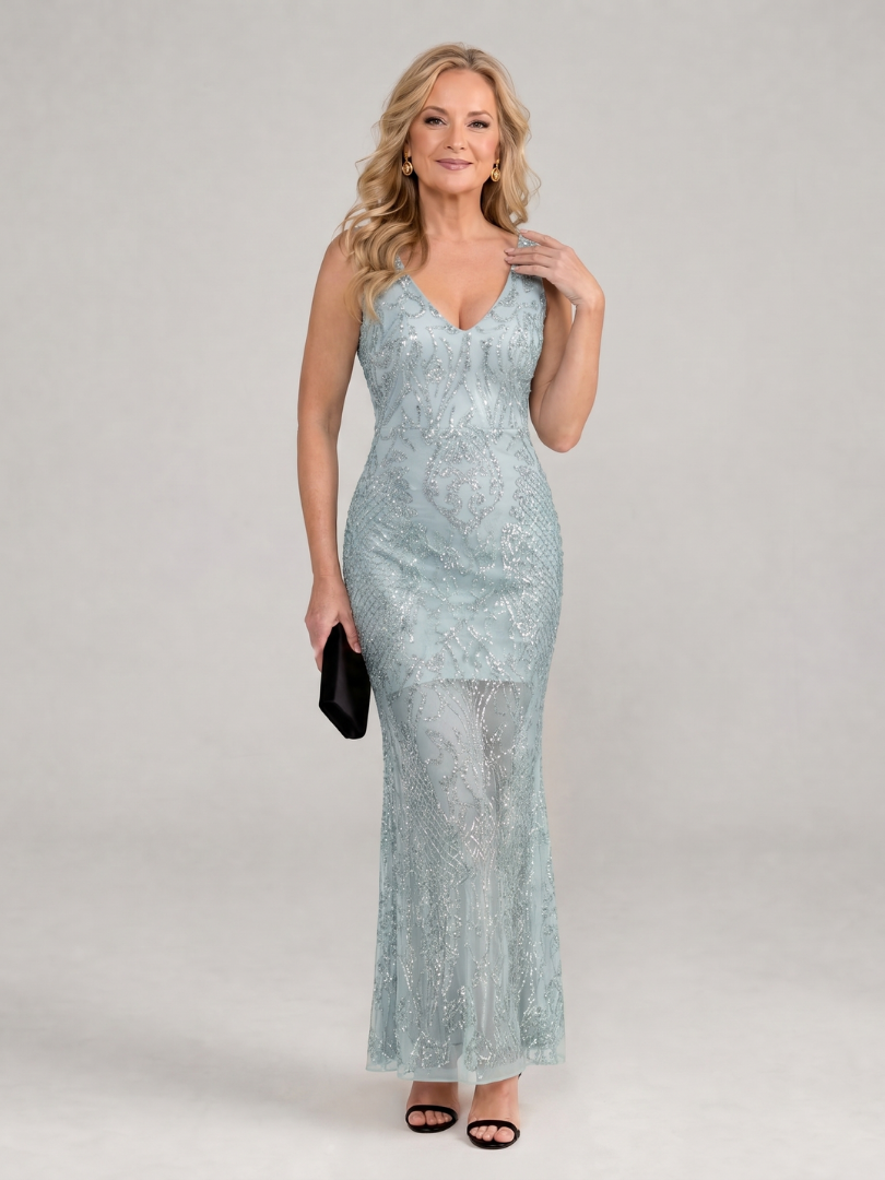 Vivienne | Embellished Evening Midi Dress