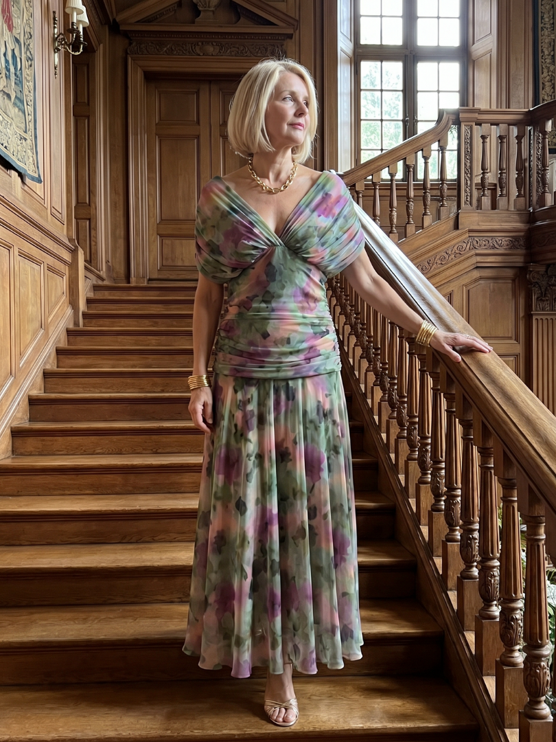 Imogen | Draped Off-Shoulder Midi Dress