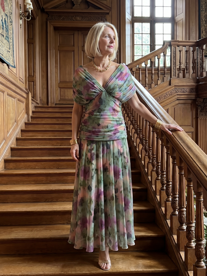Imogen | Draped Off-Shoulder Midi Dress